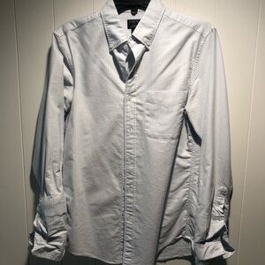 J Crew Flex Oxford light blue and white strip button down 100 cotton S